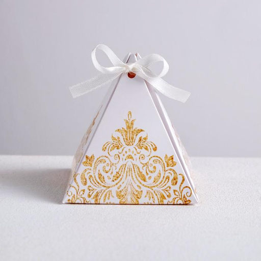 Цена за 5 шт. Коробка бонбоньерка, упаковка подарочная, «Роскошь золота», 7 х 7 х 7.5 см