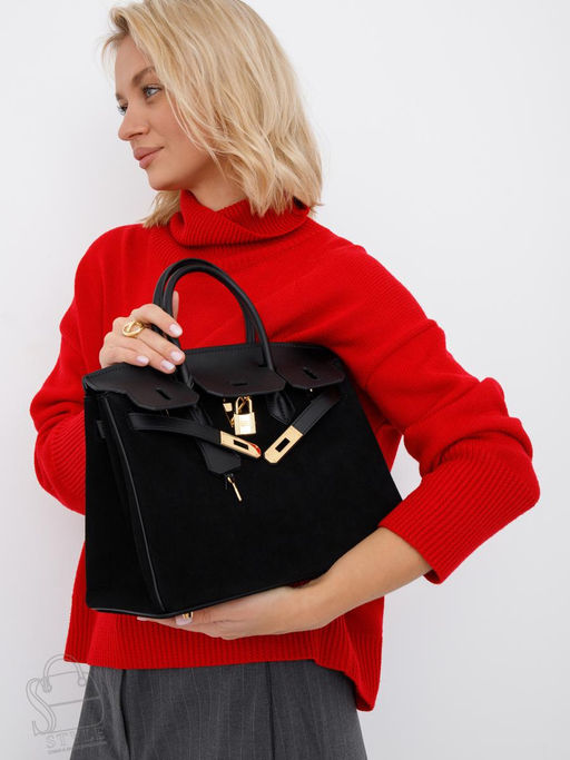 Сумка женская кожаная 30BK black Polina&Eiterou