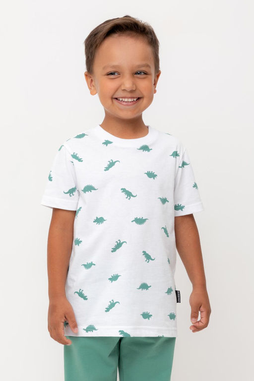 Crockid _ КР 302737/белый,дино к560 фуфайка (футболка) для мал  фото 7
