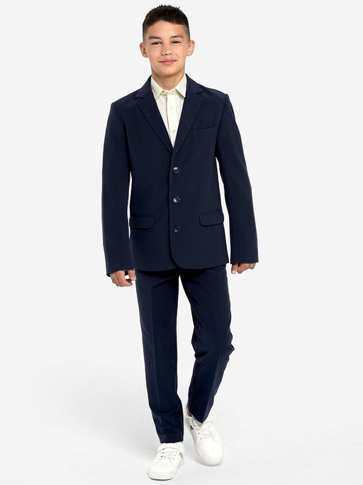Синий школьный пиджак для мальчика Инфанта, модель 0507M