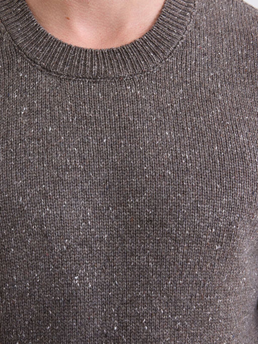 Bisiklet Yaka Y?n Kar???ml? Erkek Triko Kazak