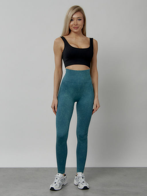 Легинсы для фитнеса женские бирюзового цвета 1001Br - Mtforce фото 7