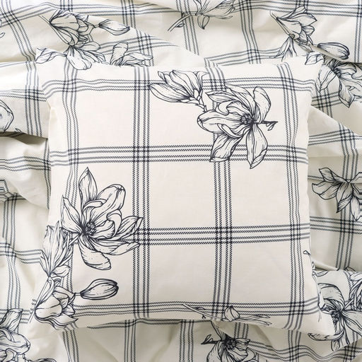 Постельное бельё Этель 1.5 сп Ink flowers 143*215 см,150*214 см, 70*70 см-2 шт, бязь 125 г/м2, хл 100% фото 4
