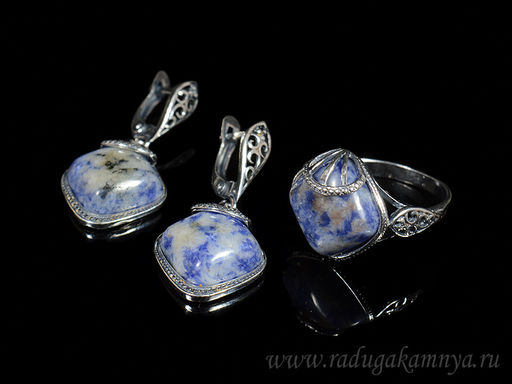 Кольцо Серьги с лазуритом размер 20