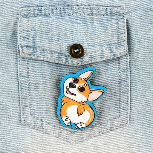 Подарочный набор, блокнот и значок «Корги»