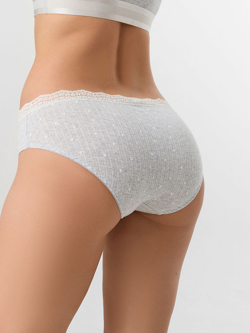 Цена за 2 штуки! Трусы слипы женские серые с принтом в сердечко - Mark formelle фото 3