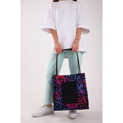 Сумка - шопер с нашивкой NAZAMOK Улыбка, 40387 см  фото 10