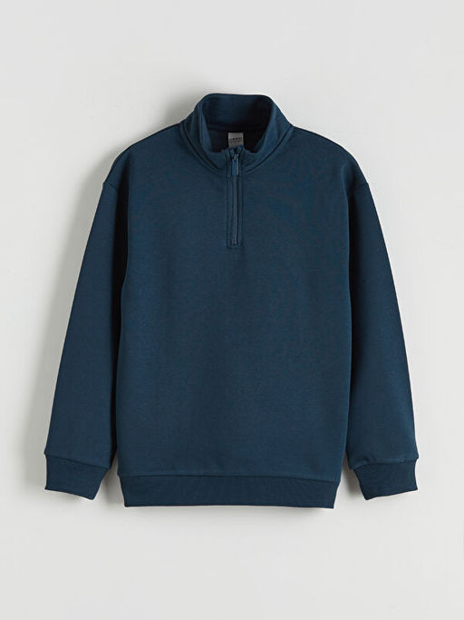 Dik Yaka Erkek ?ocuk Kal?n Sweatshirt