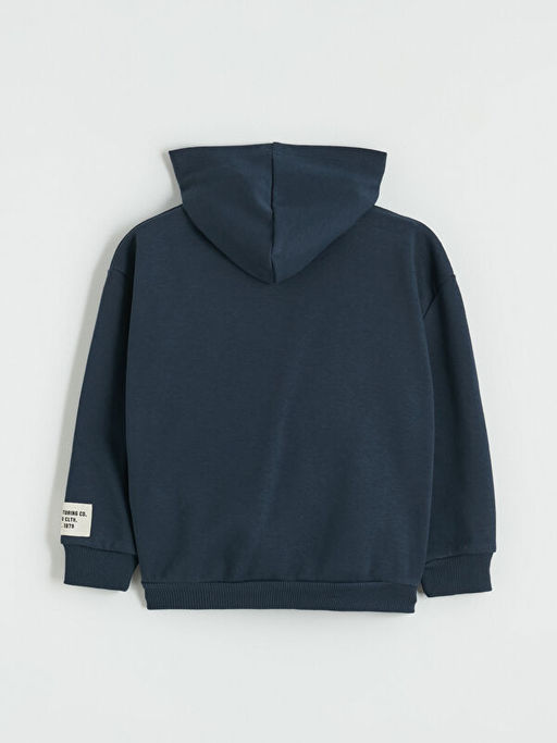Kap??onlu Erkek ?ocuk Fermuarl? Sweatshirt