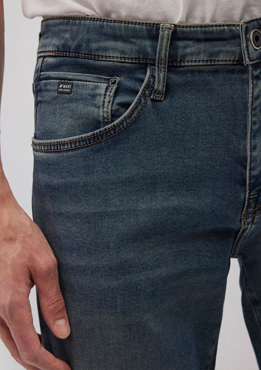 Jake Pro Sport Puslu Indigo Mavi Jean Pantolon