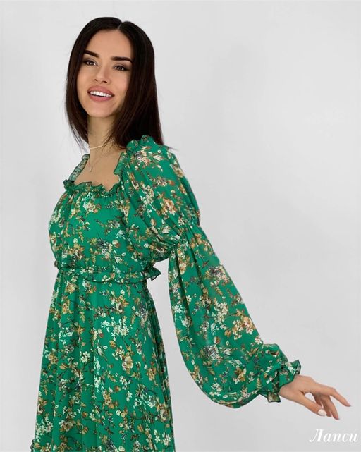 Платье Лапси (зеленый) - Nadi bordo фото 5