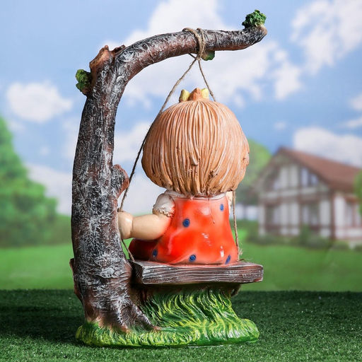 Садовая фигура из полистоуна Девочка на качелях, 48 см - Хорошие сувениры фото 4