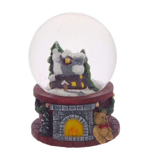 Фигурка декор с стекл шаре "Домик", D4,5 см, L5 W5 H6 см
