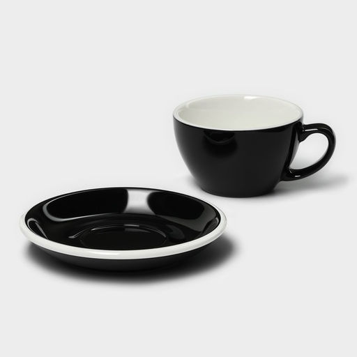 Кофейная пара Magistro Coffee time, чашка 300 мл, блюдце d=15.5 см, фарфор, чёрная
