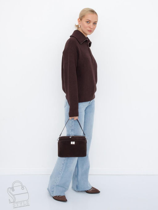 Сумка женская кожаная 6169Q coffee Polina&Eiterou
