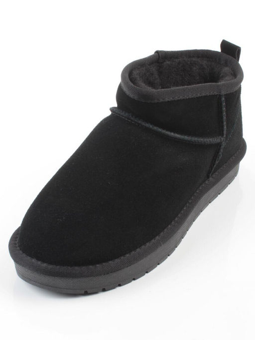 04-PF8300-1 BLACK Угги женские (натуральная замша, 100% шерсть)