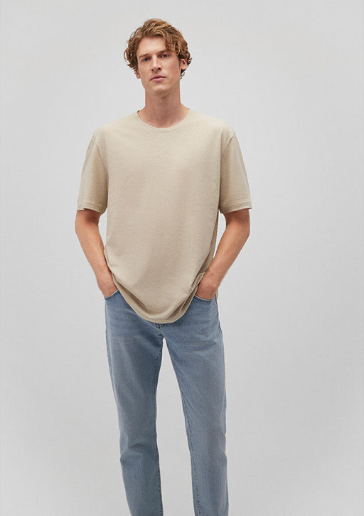 Bej Basic Tisort