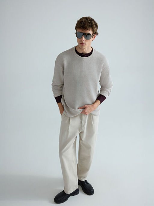 Bisiklet Yaka Erkek Triko Kazak