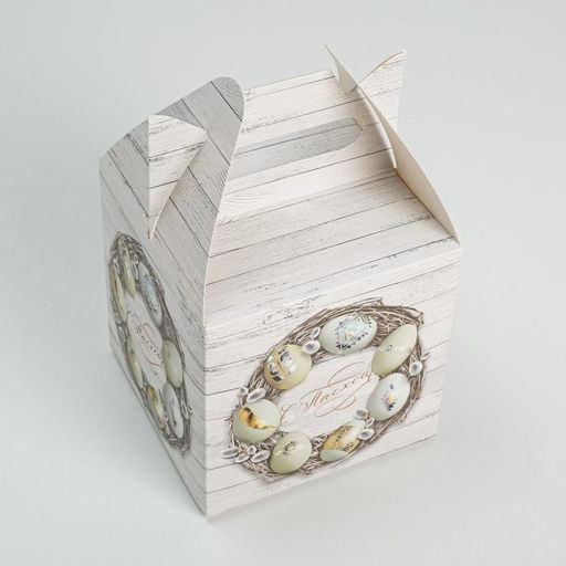 Коробка кондитерская складная, упаковка «С Пасхой», 14×14×14 см