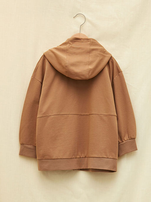 Kap??onlu Bask?l? Uzun Kollu Erkek ?ocuk Fermuarl? Sweatshirt - Waikiki фото 2