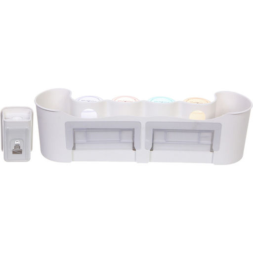 Подставка для умывальных принадлежностей "Универсальная" 4 стакана + дозатор для зубной пасты 6291-2