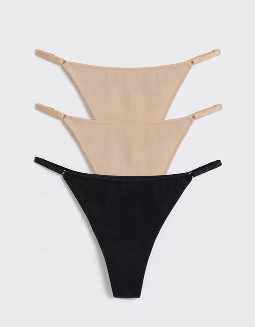 Infinity /  Трусы стринги-бразилиано жен 3шт. Fela бежевый с черным - Infinity Lingerie фото 5