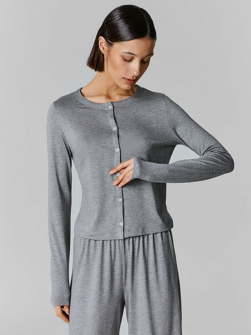 Кардиган домашний женский серый