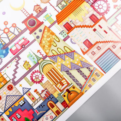 Наклейка интерьерная цветная «Город механиков», 60×90 см