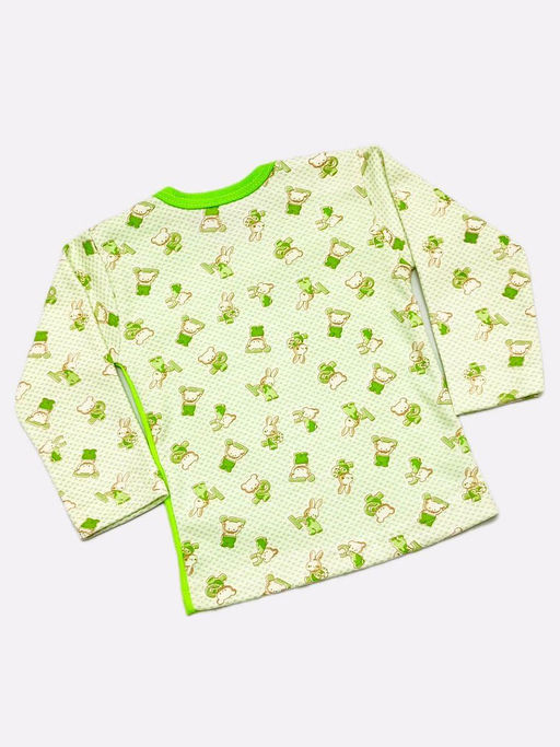 Джемпер интерлок-пенье на 2 кнопках, арт.A-JM022(2)-ITk, цвет зеленый мишка - Мамин малыш фото 3