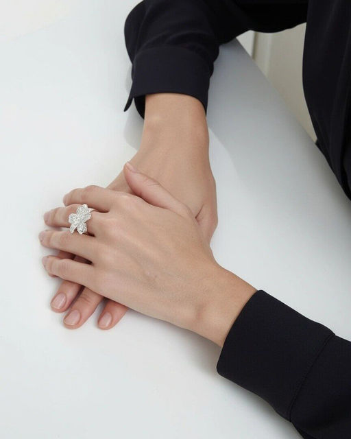 Кольцо с белым серебрением - Vel vett фото 4