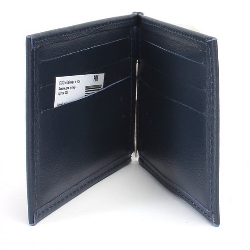 Зажим для купюр Croco-зк-301 (6 карм) натуральная кожа синий орфей (151) 238538  фото 3