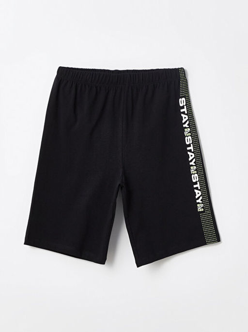 Beli Lastikli Bask?l? Erkek ?ocuk Pijama ?ort