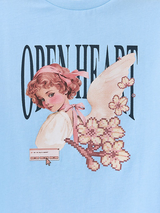 Футболка для девочек голубая прямого кроя - Mark formelle фото 5