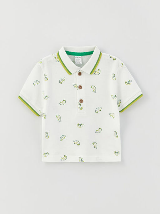 Polo Yaka K?sa Kollu Desenli Erkek Bebek Ti??rt ve ?ort 2li Tak?m - Waikiki фото 2