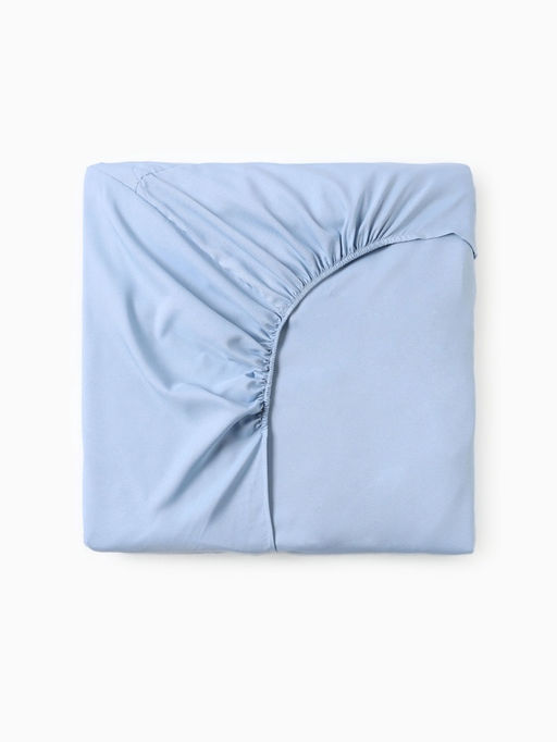 Простыня на резинке LoveLife 160*200*25 см, цв.голубой, жатка, 100% п/э, 100гр/м2  фото 8