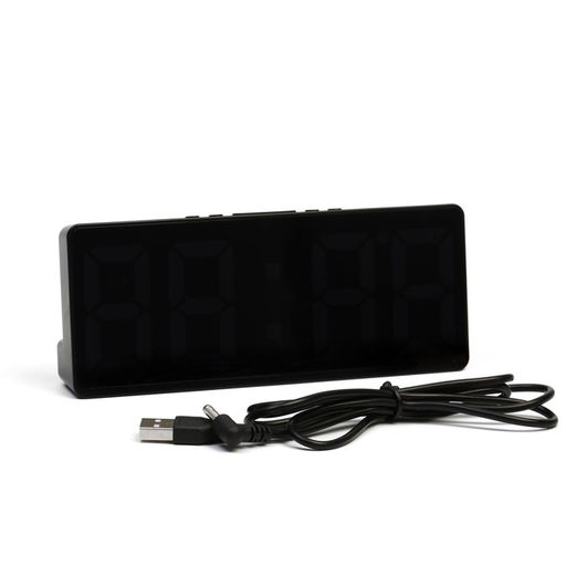 Часы - будильник электронные, настольные, USB, термометр, календарь, 15×6.3 см, от батареек ААА