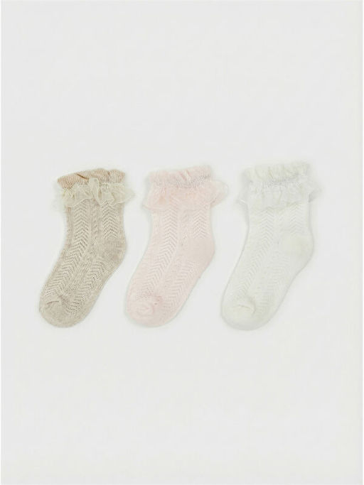 Dantel Detayl? K?z Bebek Soket ?orap 3l?