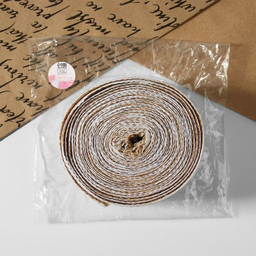 Лента из джута Кружево, 50 мм, 4,5 0,5 м, цвет белый - Арт узор фото 2