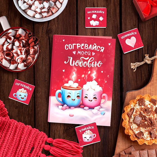 Открытка с шоколадом Согревайся моей любовью - Фуд Сторис фото 4