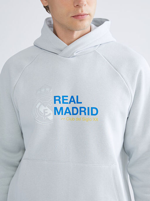 Uzun Kollu Real Madrid Bask?l? Erkek Hoodie
