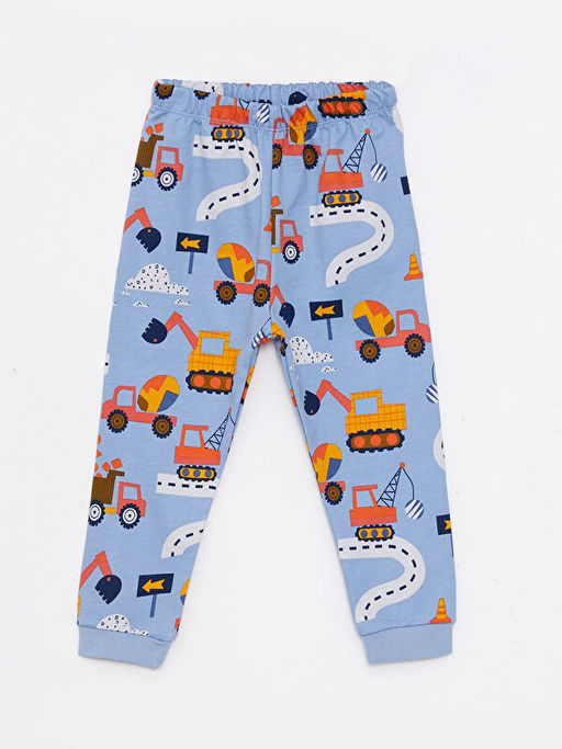 Bisiklet Yaka Uzun Kollu Bask?l? Pamuklu Erkek Bebek Pijama Tak?m - Waikiki фото 3