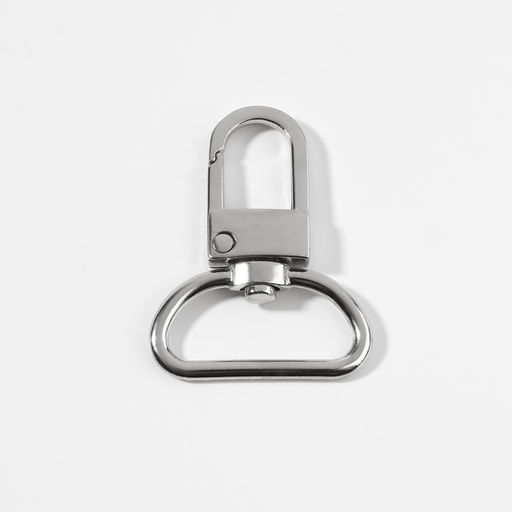 Цена за 2 шт. Карабин металлический, 42×30 мм / 25×2.5 мм, 5 шт., цвет серебряный