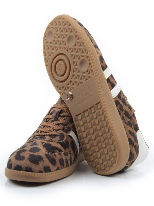 03-270-6PC LT. BROWN/LEOPARD Кеды женские (натуральная кожа)