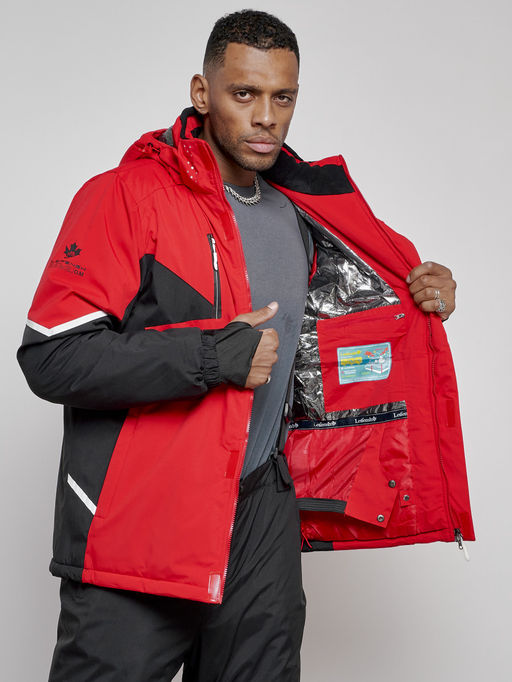 Горнолыжный костюм мужской зимний красного цвета 6319Kr - Leifensh фото 35