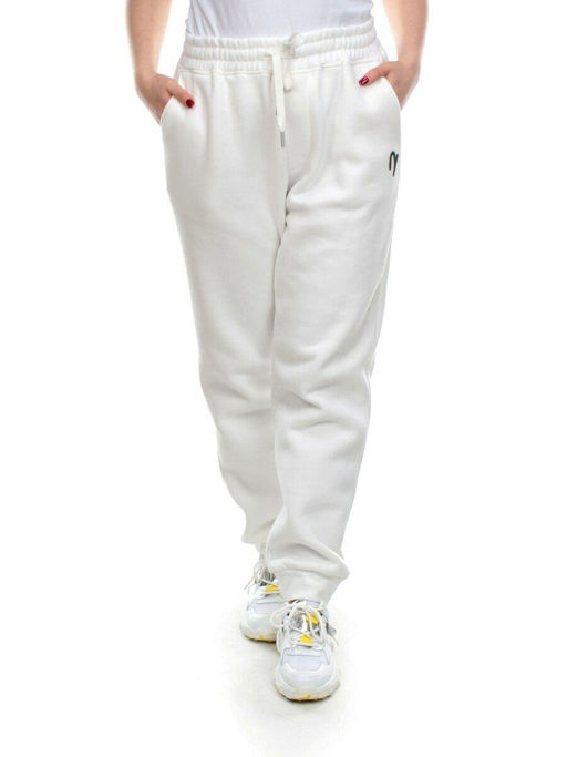 M051 WHITE Брюки спортивные женские на флисе (100% хлопок) 7986 - Fashion фото 2