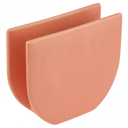 Ваза керамическая "Баухаус" 700мл, 19,5х6х17см, горло 9,8х2,5см, глянец, противоскользящие накладки, персиковый, в коробке (Китай)