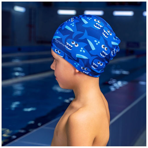 Шапочка для плавания детская ONLYTOP Swim «Акулы», тканевая, обхват 46-52 см
