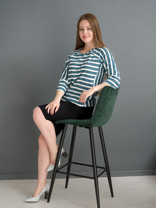 Свитшот трикотажный темно бирюзовый - Odis фото 3