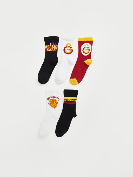 Galatasaray Desenli Erkek ?ocuk Soket ?orap 5li - Waikiki фото 4