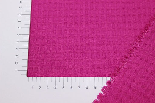 Вафельное полотно Крупная клетка цв.яркая фуксия, ш.1.5м, хлопок-100%, 200гр/м.кв - Купава фото 3